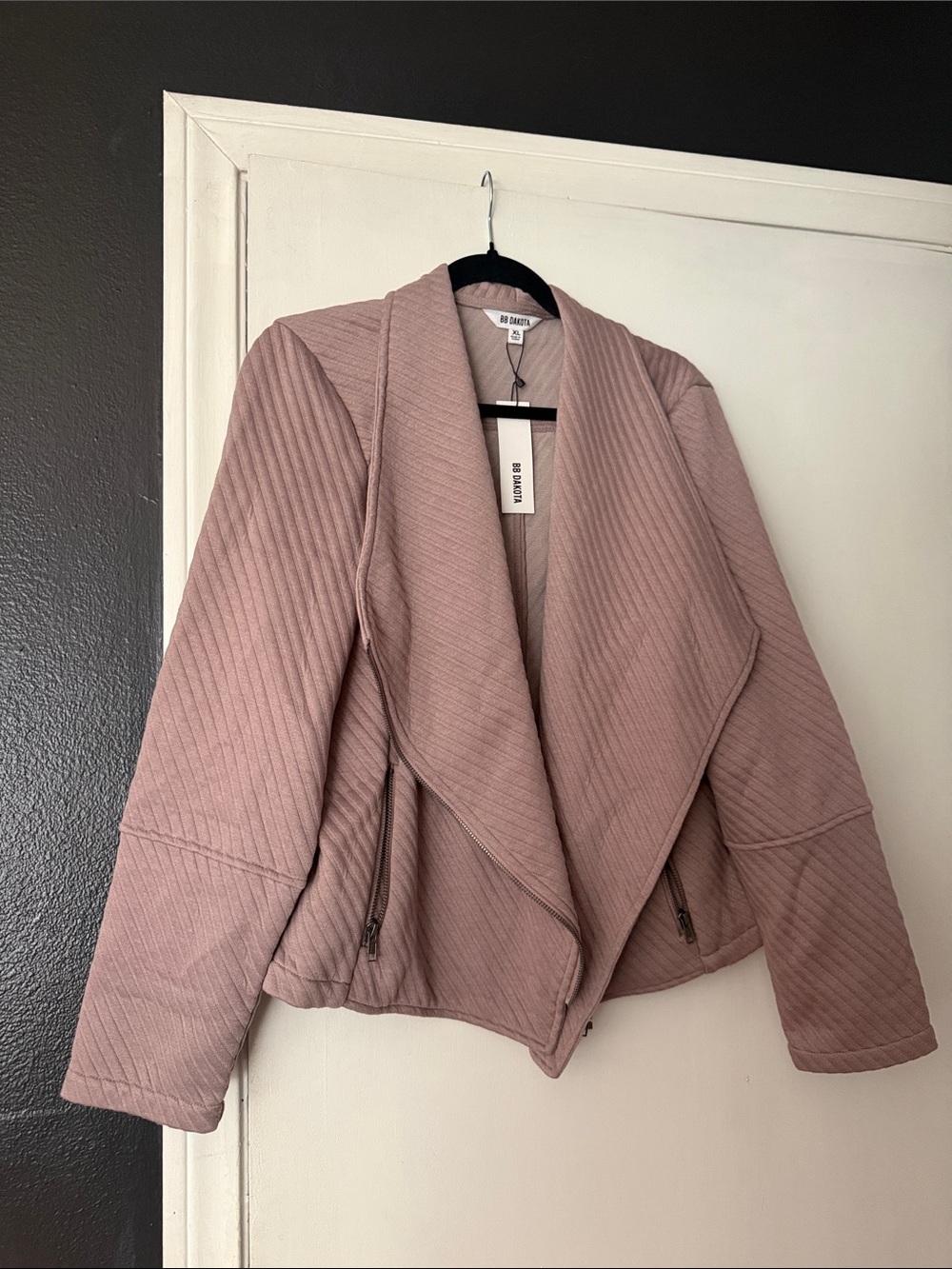 BB Dakota Quilted Draped Jacket